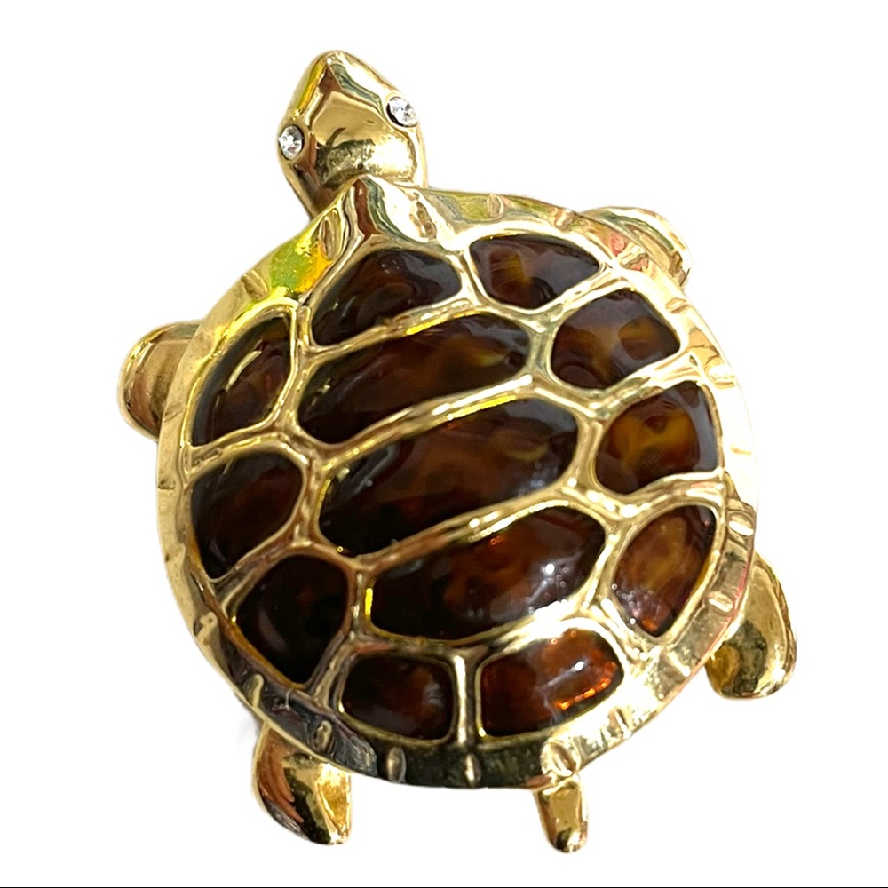 Anne Klein turtle brooch pin